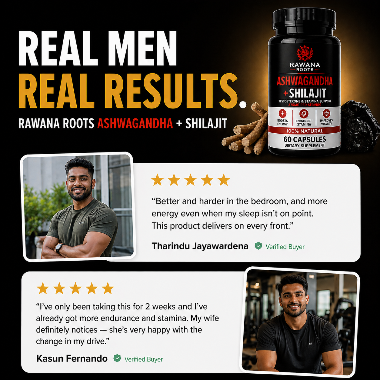 Rawana Roots™ Ashwagandha + Shilajit Capsules