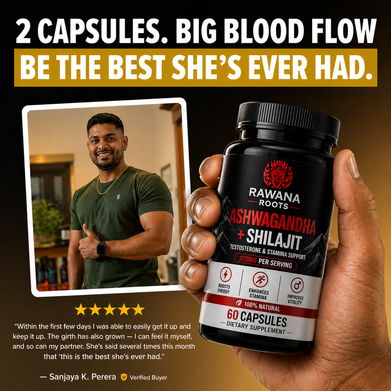 Rawana Roots™ Ashwagandha + Shilajit Capsules
