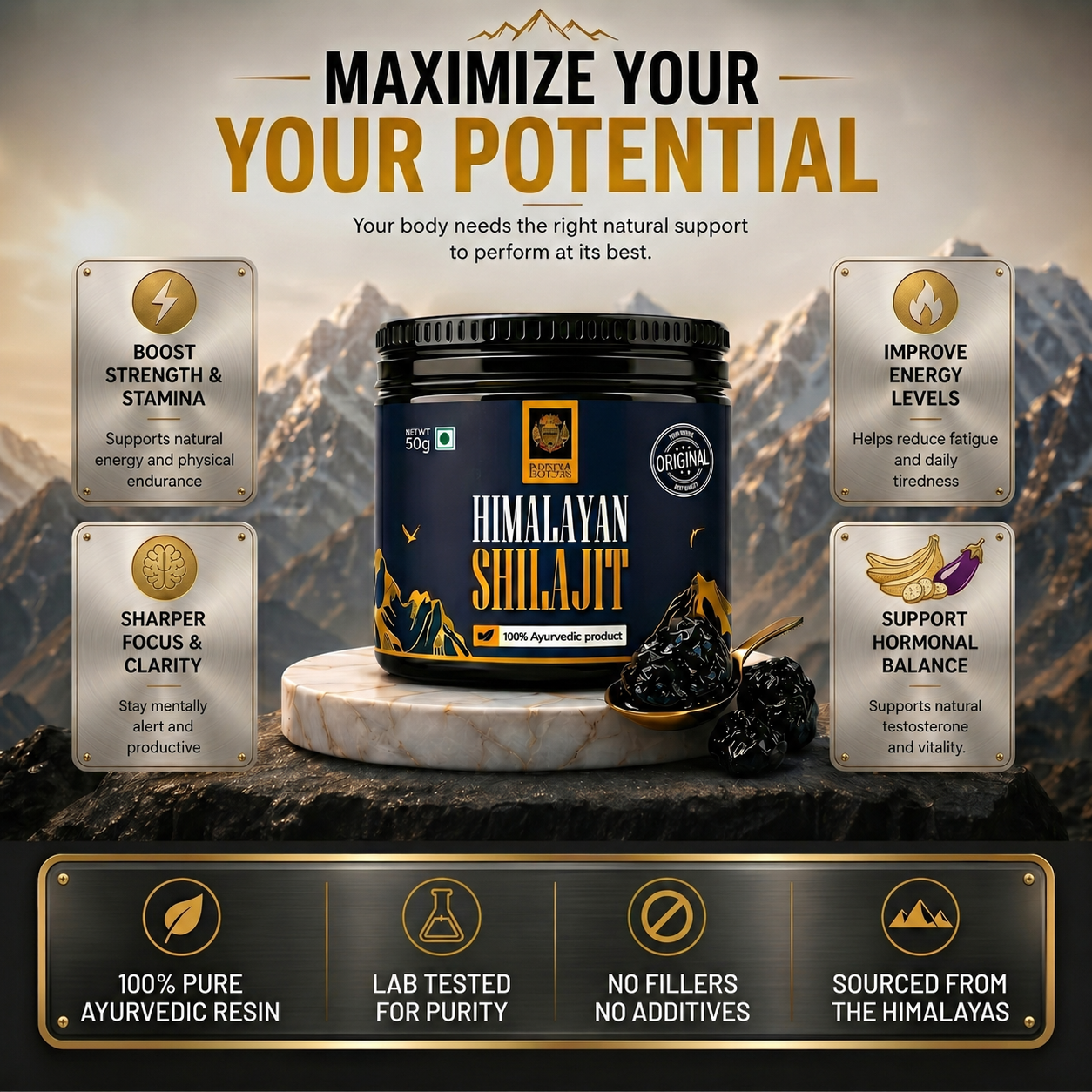 Rawana Roots™ Himalayan Shilajit Resin